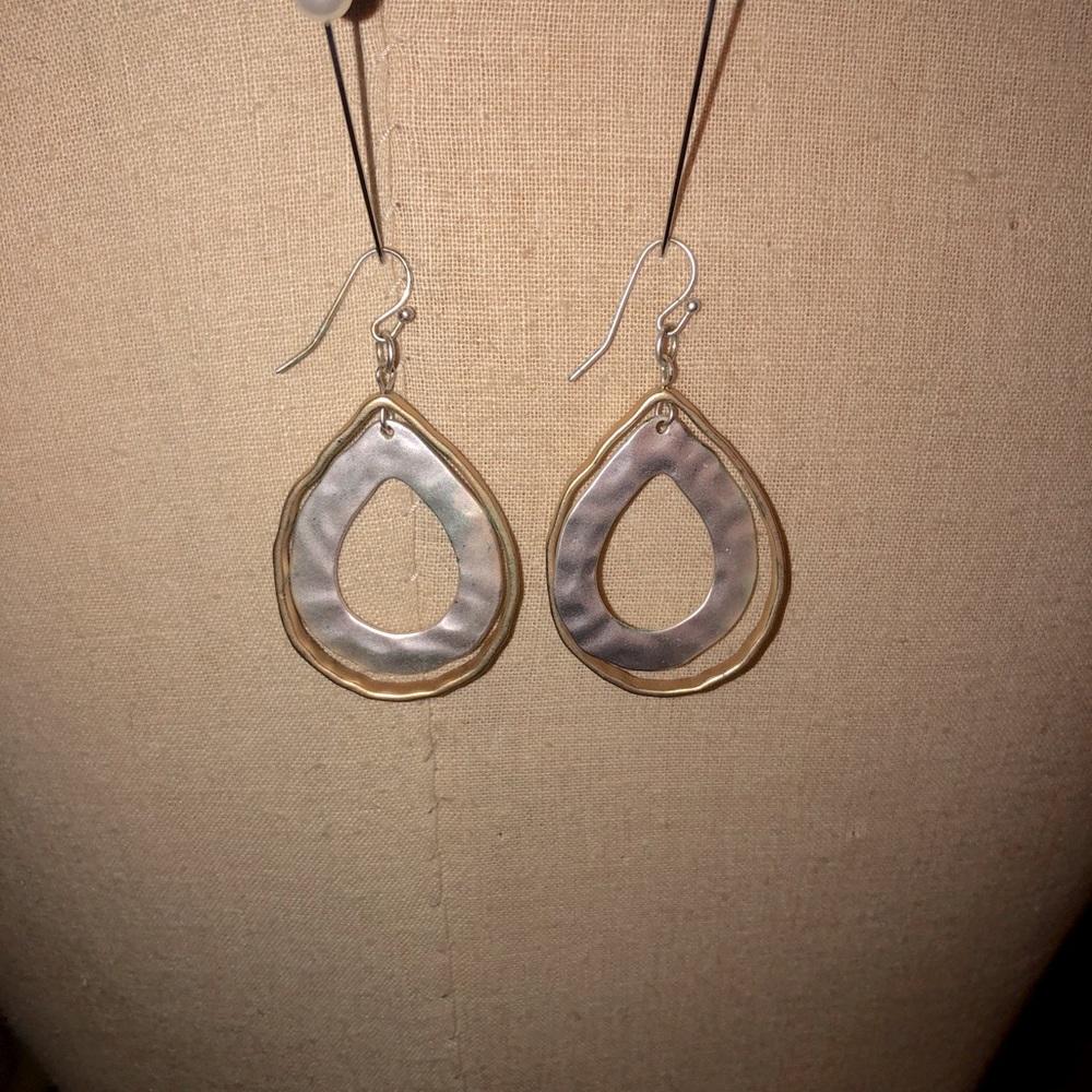 Silver and gold earrings